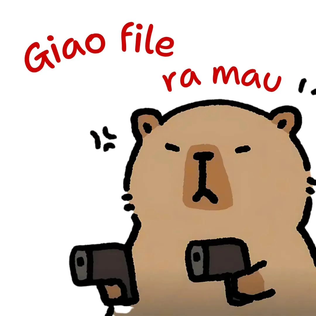 Ảnh capybara đòi giao file ra mau