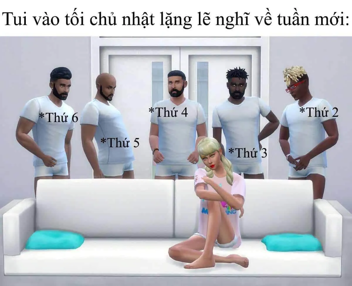 Hình chế cô gái nhỏ bé và 5 anh da đen