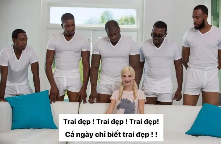 Ảnh chế 5 anh da đen và cô gái ngơ ngác