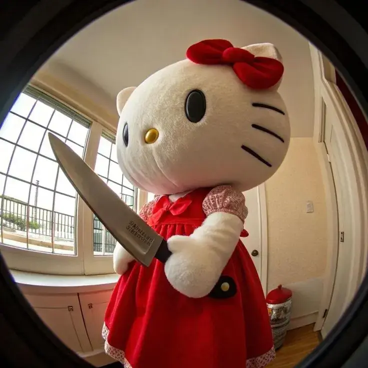 Meme ảnh vui mèo hồng thể hiện sự khó xử.