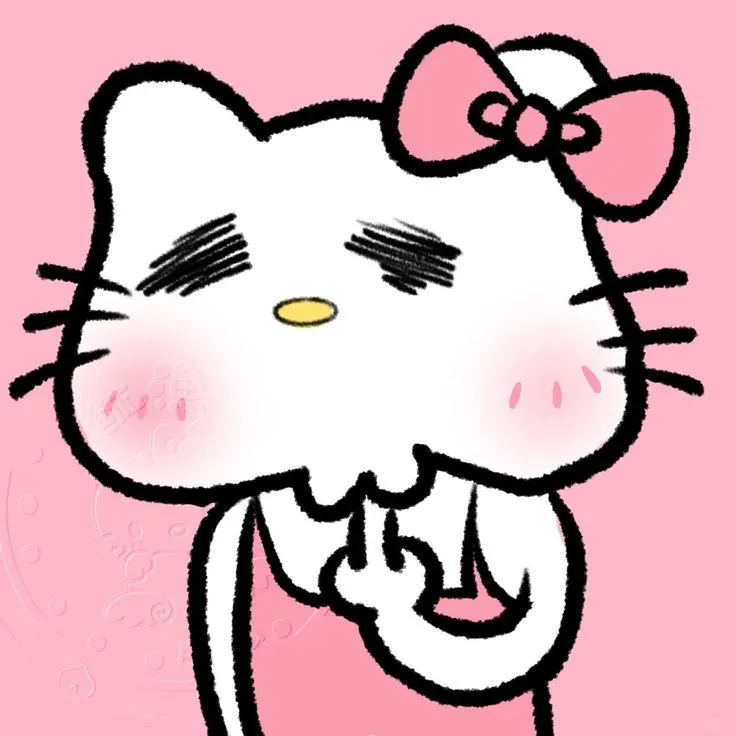 Hình troll Kitty ánh nhìn lạnh nhạt đầy châm biếm.