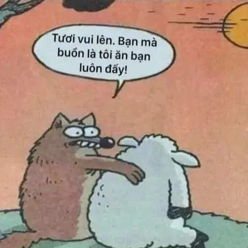 Ảnh chế vỗ về người buồn với nụ cười hiền và caption ngắn gọn