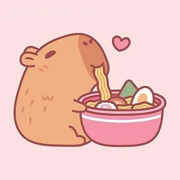 Hình capybara chibi kawaii ngộ nghĩnh.