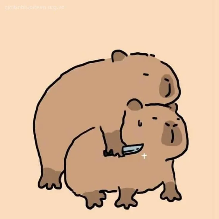 Hình capybara chibi đáng yêu cực xinh.