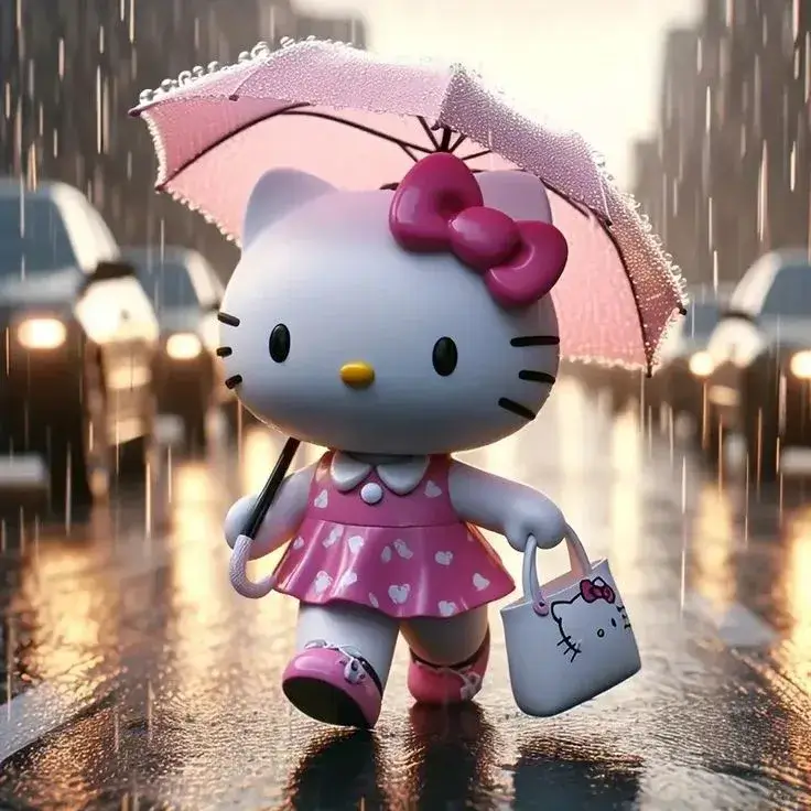 Avatar mèo hồng ngọt ngào ánh nhìn trong sáng.