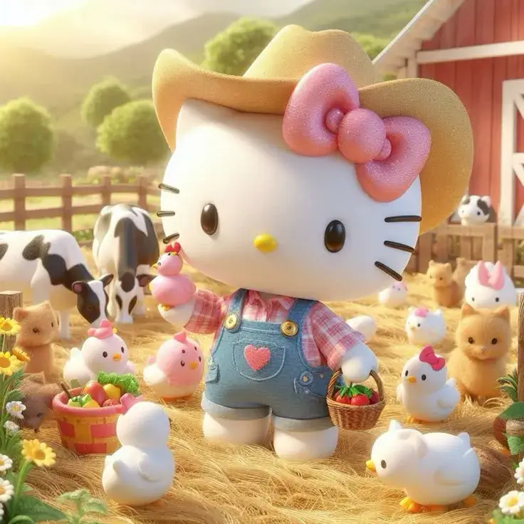 Avatar Kitty xinh xắn đôi má hồng tươi tắn.
