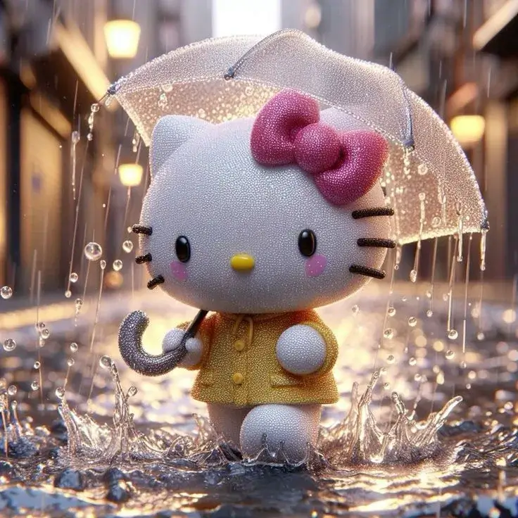 Avatar AI Chibi Hello Kitty đáng yêu nụ cười rạng rỡ.