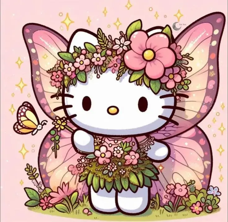 Avatar Hello Kitty xinh xắn đôi mắt lấp lánh.