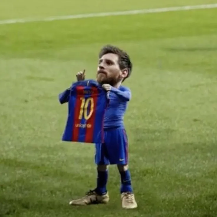 Biếm họa Messi với khuôn mặt ngơ ngác đáng yêu