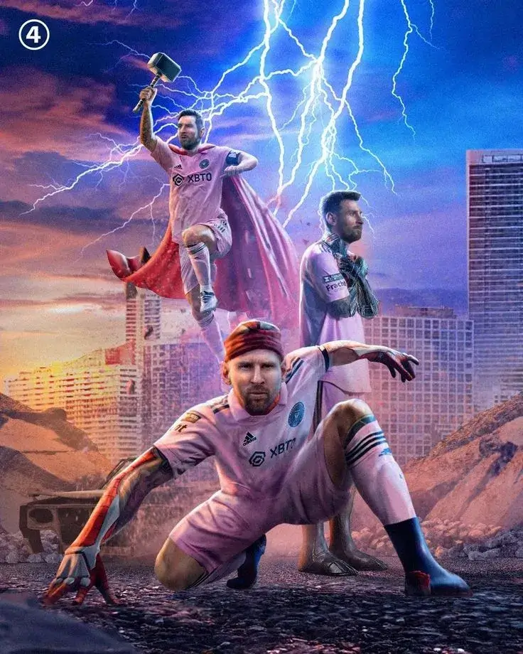 Tranh vui Messi chơi bóng với trái đất tròn xoe