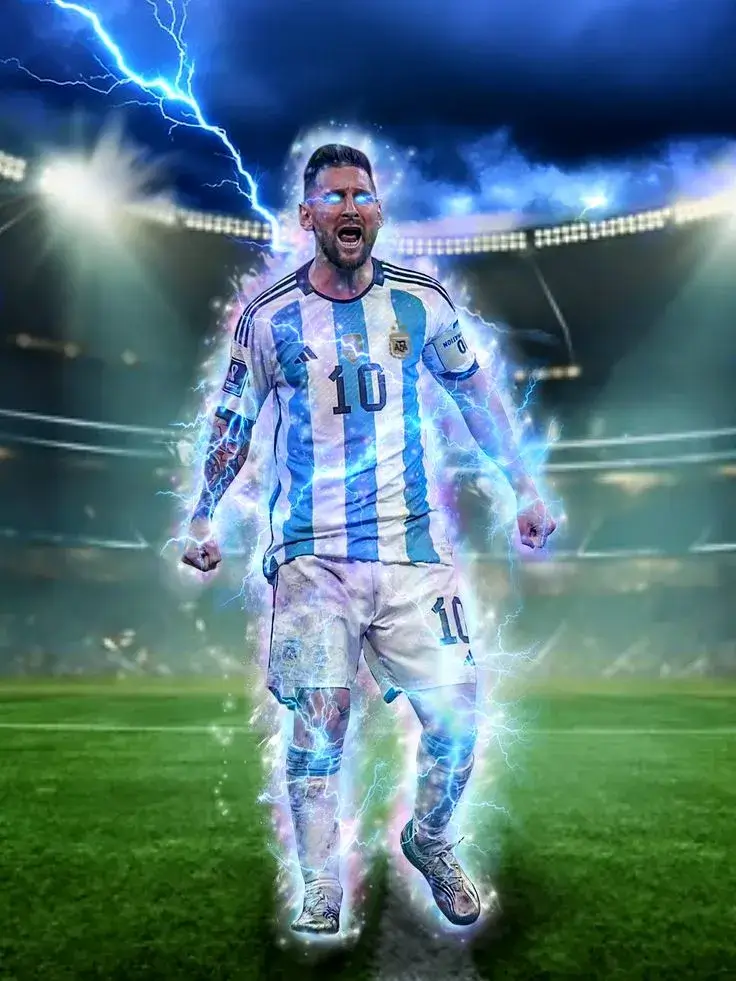 Hình chế Messi bay lượn với đôi cánh thiên thần