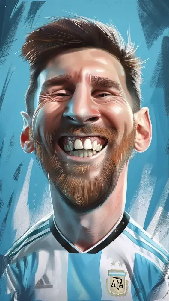 Hình chế Messi mặt bé tí, thân cao nghều