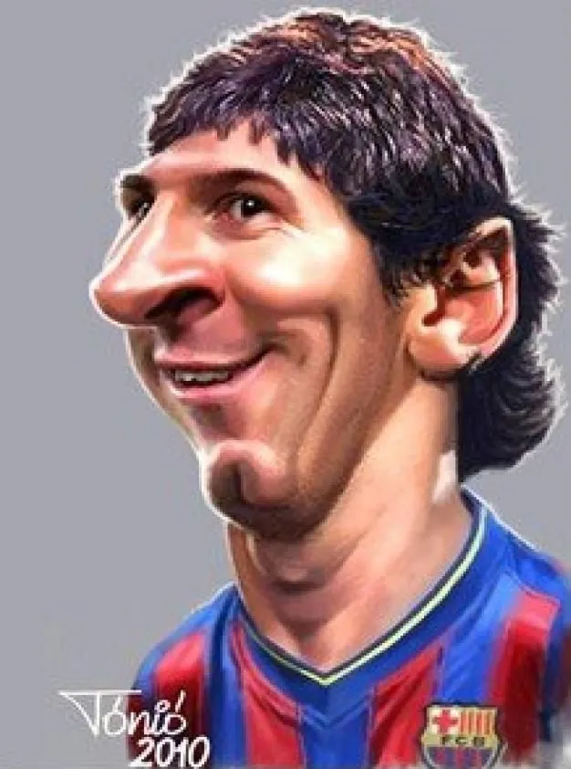 Ảnh biếm họa Messi cười tít mắt siêu dễ thương