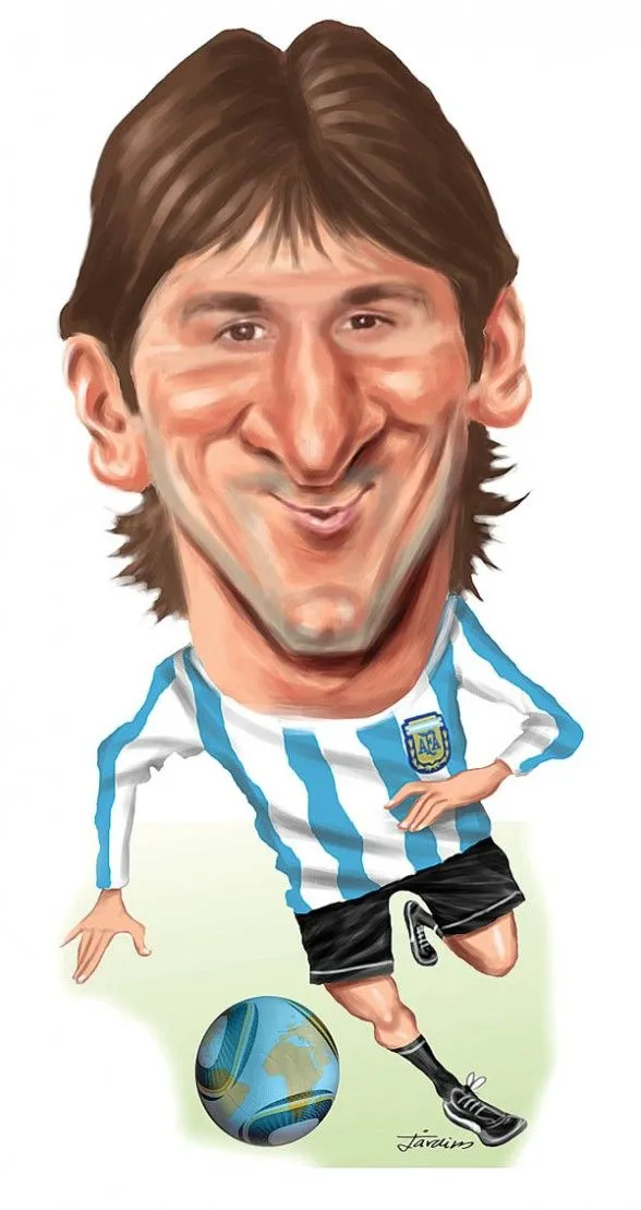 Ảnh biếm họa Messi mặt dài ngoằng trông thật lạ