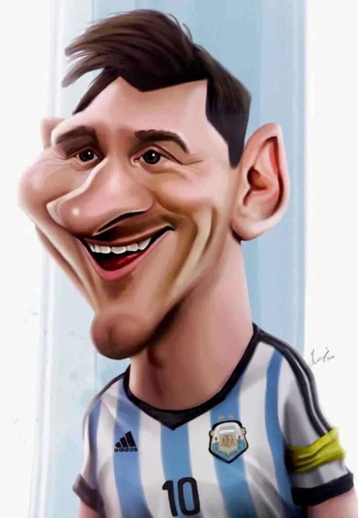 Hình vẽ Messi với đôi tai cực kỳ dài