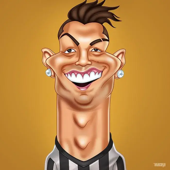 Tranh vui Ronaldo đang mặc áo Juventus