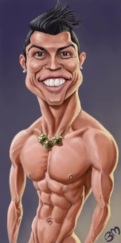 Biếm họa Ronaldo phóng đại cơ bắp siêu dị khiến fan cười
