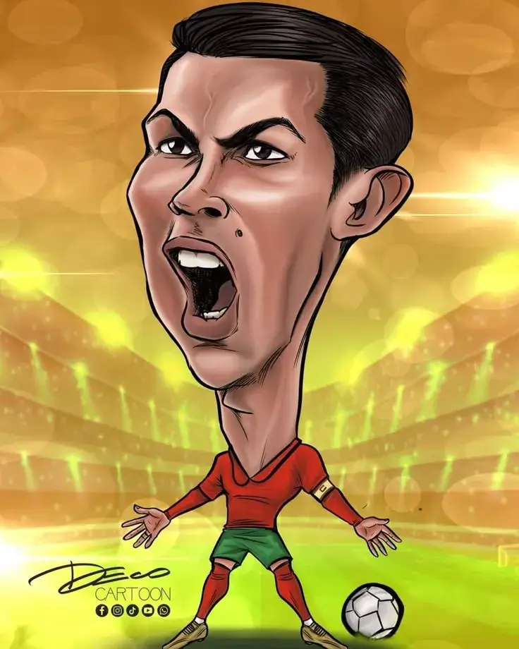 Ảnh biếm họa Ronaldo cằm vuông khổng lồ gây buồn cười
