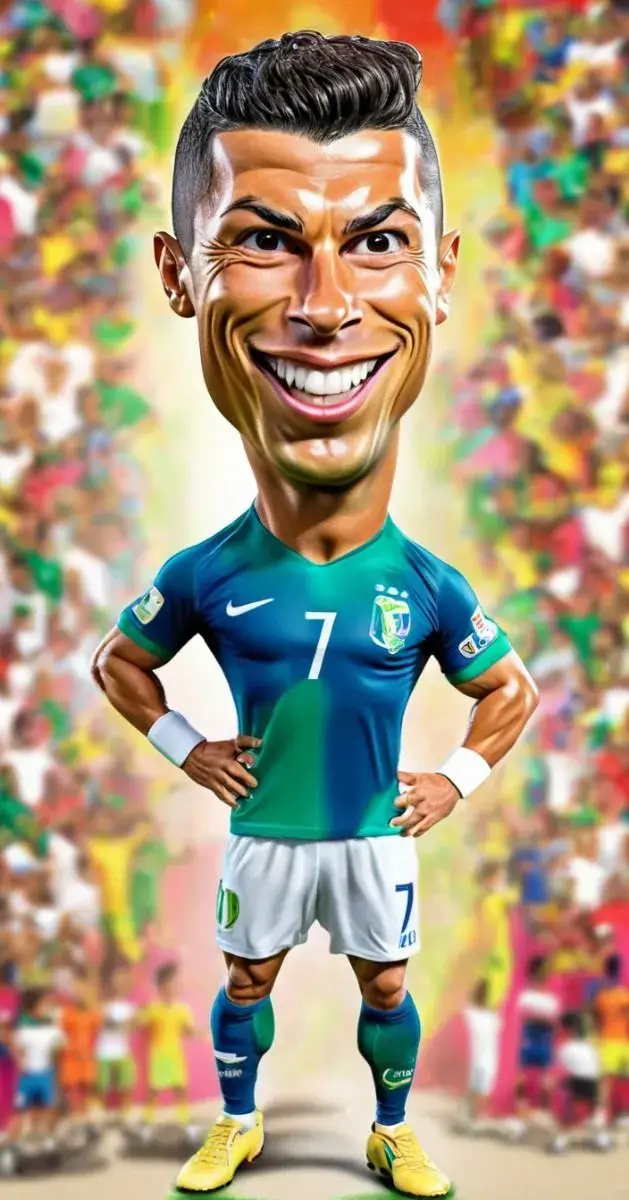 Tranh chế Ronaldo khoe cơ bắp phồng to như quả núi