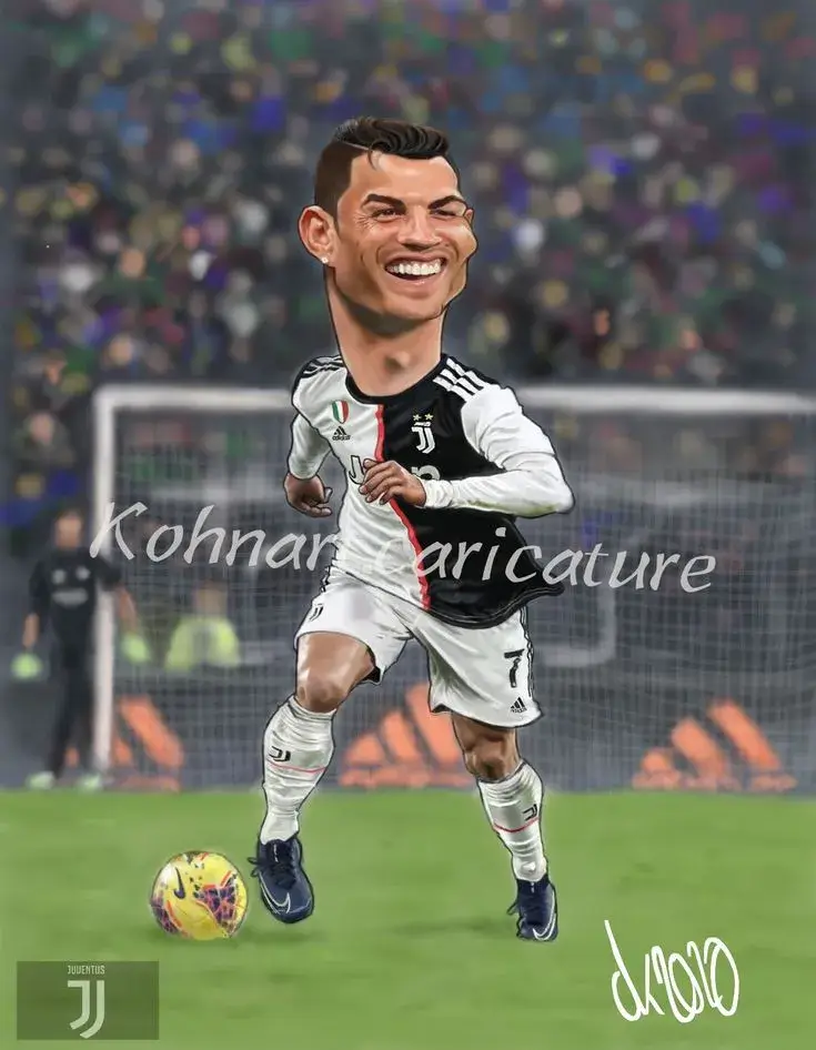 Ảnh biếm họa Ronaldo sút bóng vỡ tung khung thành
