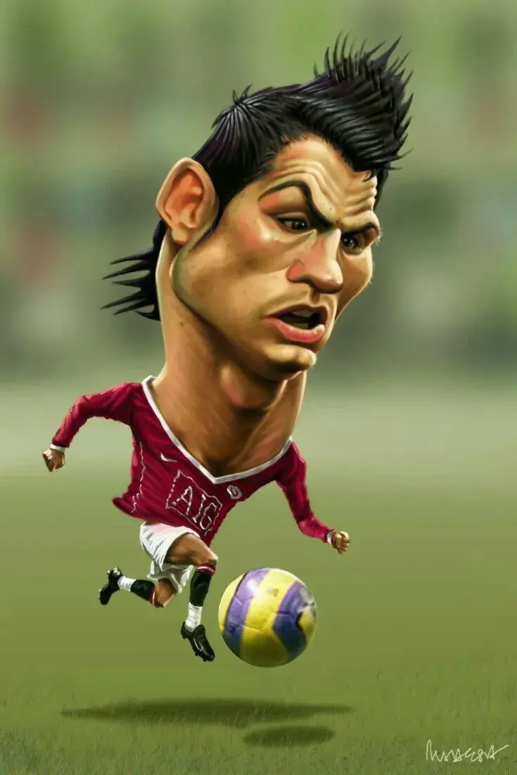 Tranh vui Ronaldo cưỡi quả bóng bay trên bầu trời