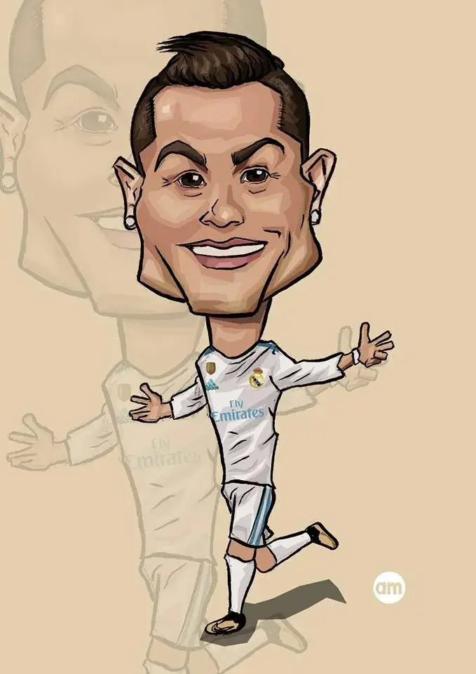 Tranh vui Ronaldo với chiếc mũi dài kỳ quặc