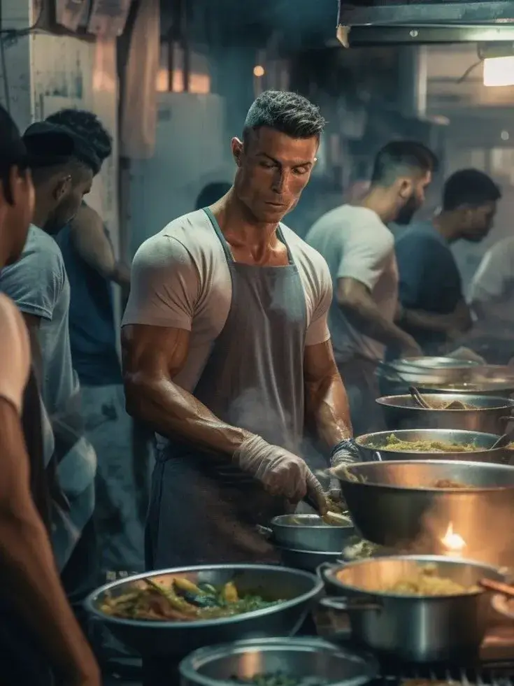 Biếm họa Ronaldo hóa thân thành đầu bếp