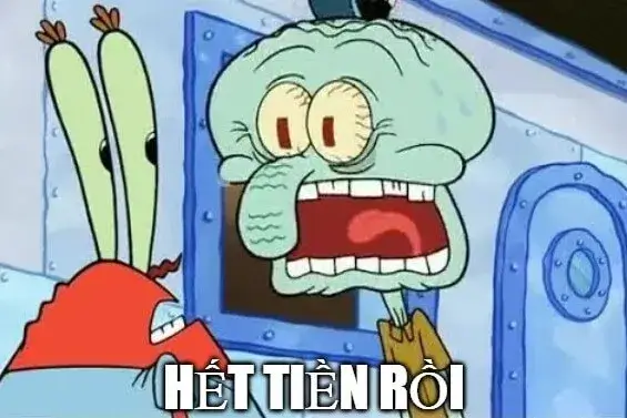 Meme hết sạch tiền nằm dài than trời