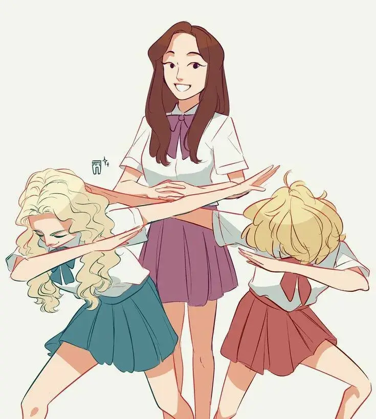 Ảnh đại diện team 3 thành viên chibi cute, đáng yêu cực kỳ.