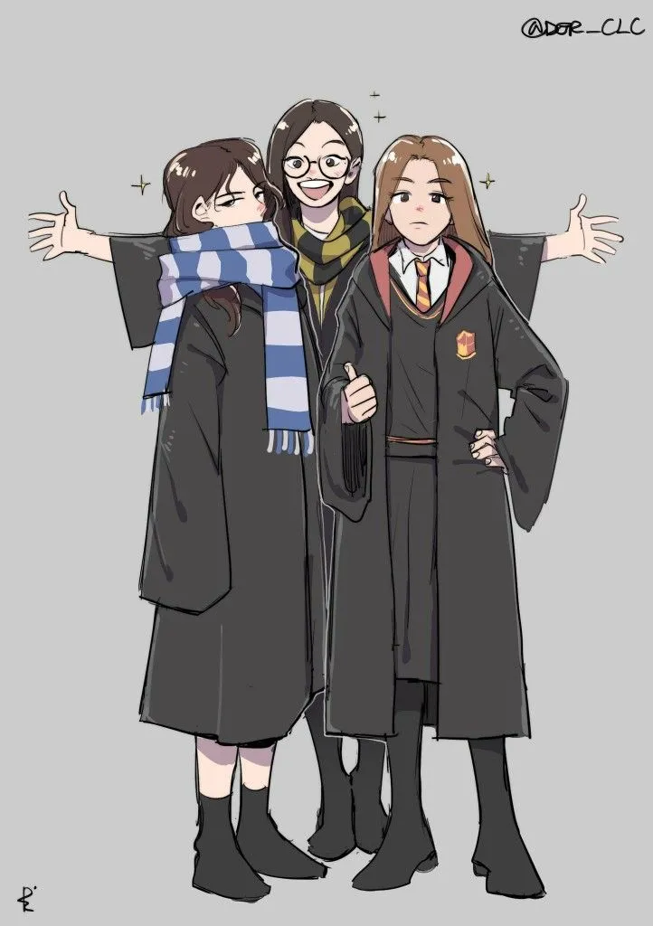 Avatar hội 3 người phong cách chibi dễ thương