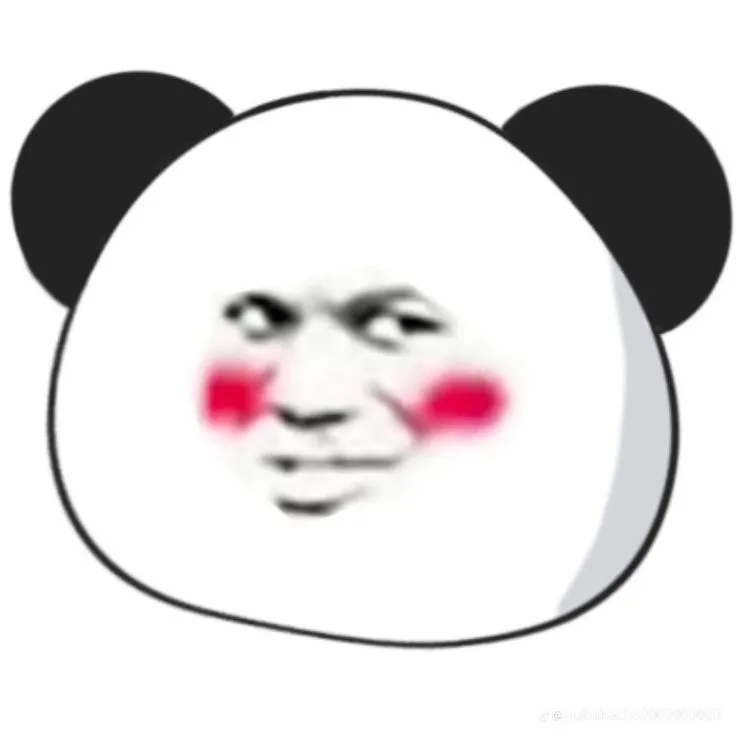 Biểu cảm gấu trúc mặt cười ngại ngùng đỏ 2 má