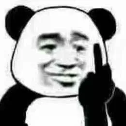 Biểu cảm gấu trúc mặt đểu ranh mãnh, giơ ngón tay thối