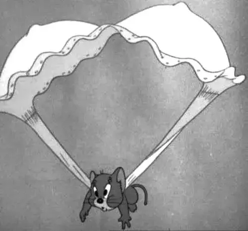 Jerry nhảy dù bằng áo ngực