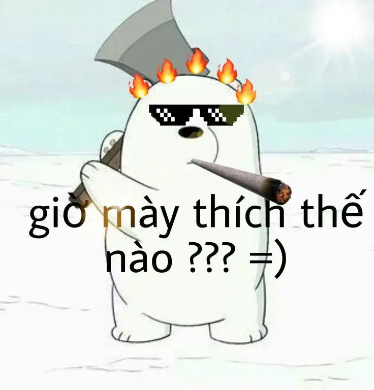 Ảnh chế cầm dao mang thần thái lầy lội.