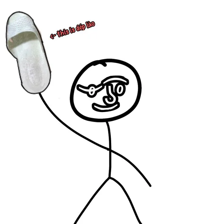 Ảnh chế cầm dép ném như lời răn đe dí dỏm