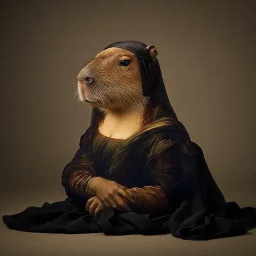 Hình troll capybara vô tri ngơ ngác giữa bầy vịt.