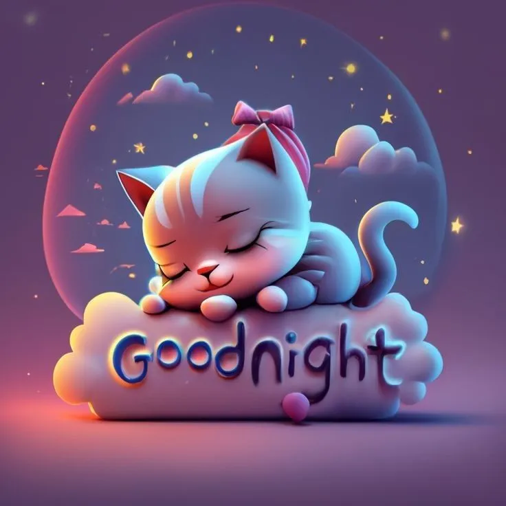 Mèo gởi lời good night tới bạn