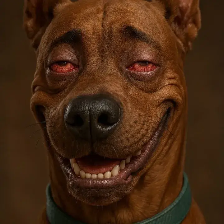 Hình chó bựa ngây ngô, gương mặt nhây hài lém lỉnh.