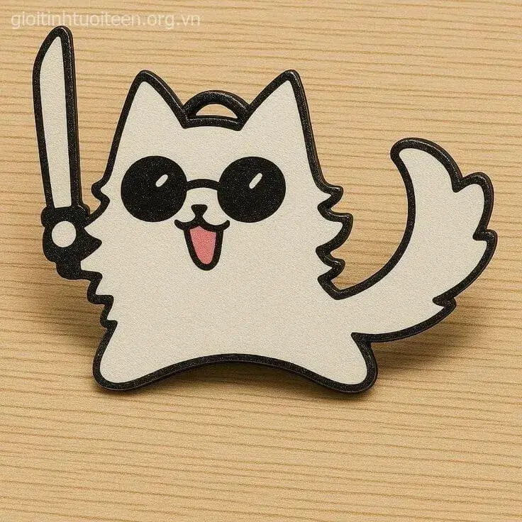 Nụ cười mèo nham hiểm khi cầm dao sát khí.