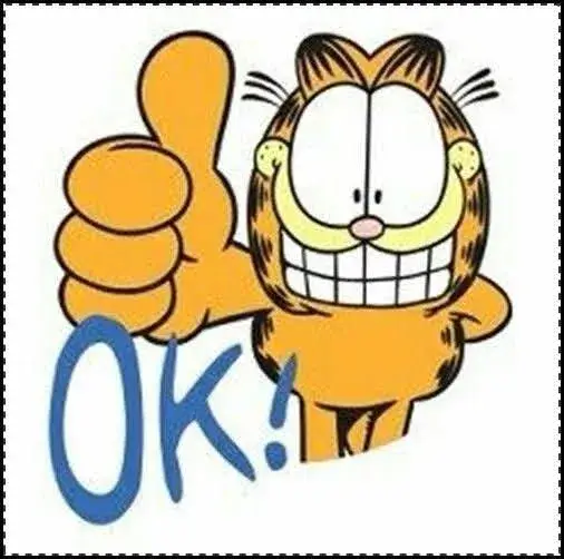 Mèo hoạt hình giơ ngón cái với biểu cảm đáng yêu cực kỳ.