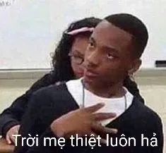 Meme anh da đen ngạc nhiên ánh mắt tròn xoe cực hài