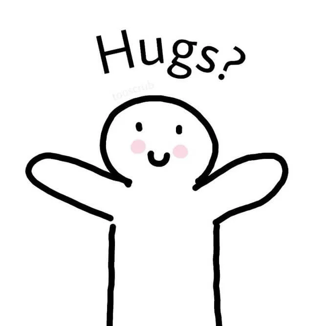 Meme ôm nhau chia sẻ ấm lòng