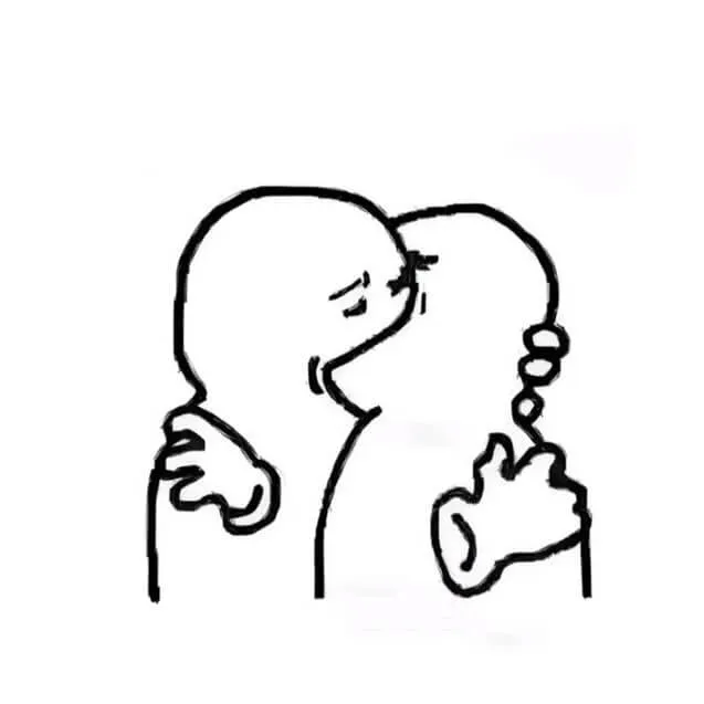 Meme 2 hình người que ôm hôn nhau