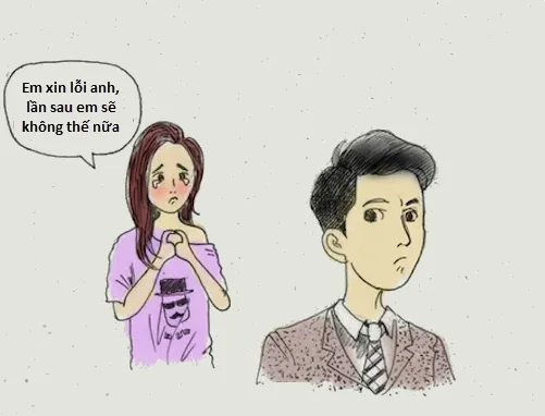 Meme xin lỗi người yêu với ánh mắt khẩn nài