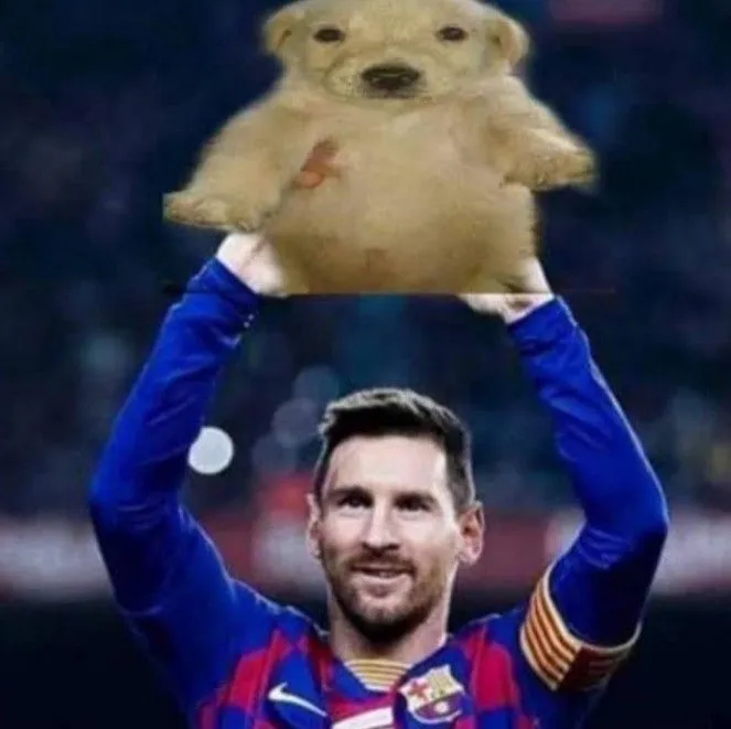 Meme Messi phồng má trông cực đáng yêu