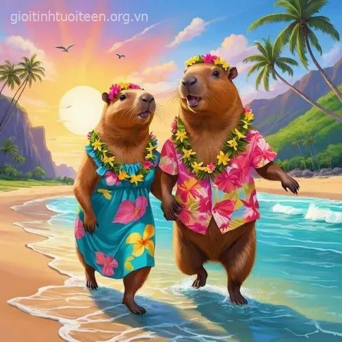 Avatar capybara chibi cực ngộ nghĩnh đáng yêu.