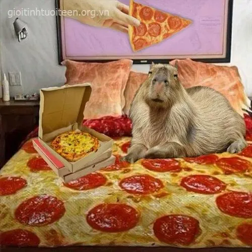 Ảnh avatar capybara với nụ cười ấm áp.