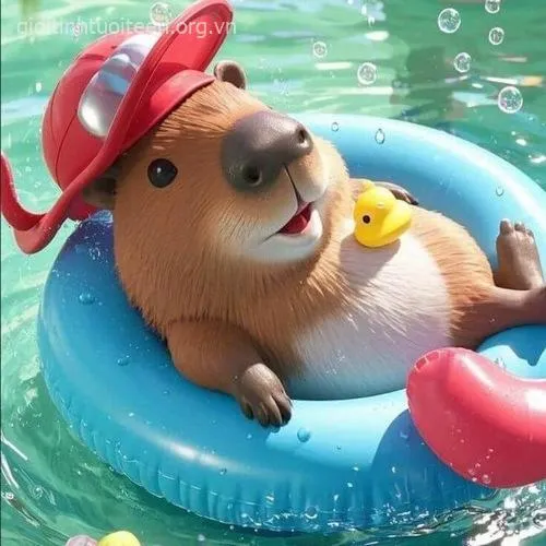 Hình avatar capybara ánh nhìn hiền lành dễ mến.