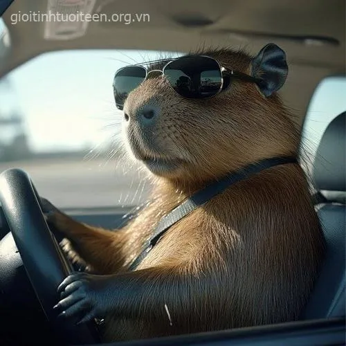 Ảnh avatar capybara mang vẻ thân thiện vui tươi.