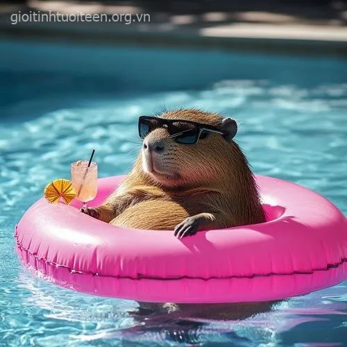 Ảnh avatar capybara cực cool ngầu cá tính mạnh.